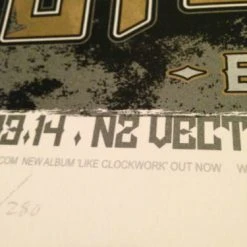 Queens Of The Stone Age - 2014 Rhys Cooper Poster NIN QOTSA Vector Arena Auc