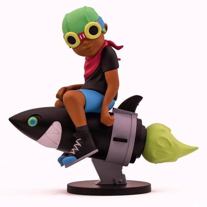 Rocket Bait - 2017 Hebru Brantley BBC Black Shirt Flyboy Complex Con Vinyl Toy Sculptures/Toys 4 Rocket Bait - 2017 Hebru Brantley BBC Black Shirt Flyboy Complex Con Vinyl Toy Sculptures/Toys