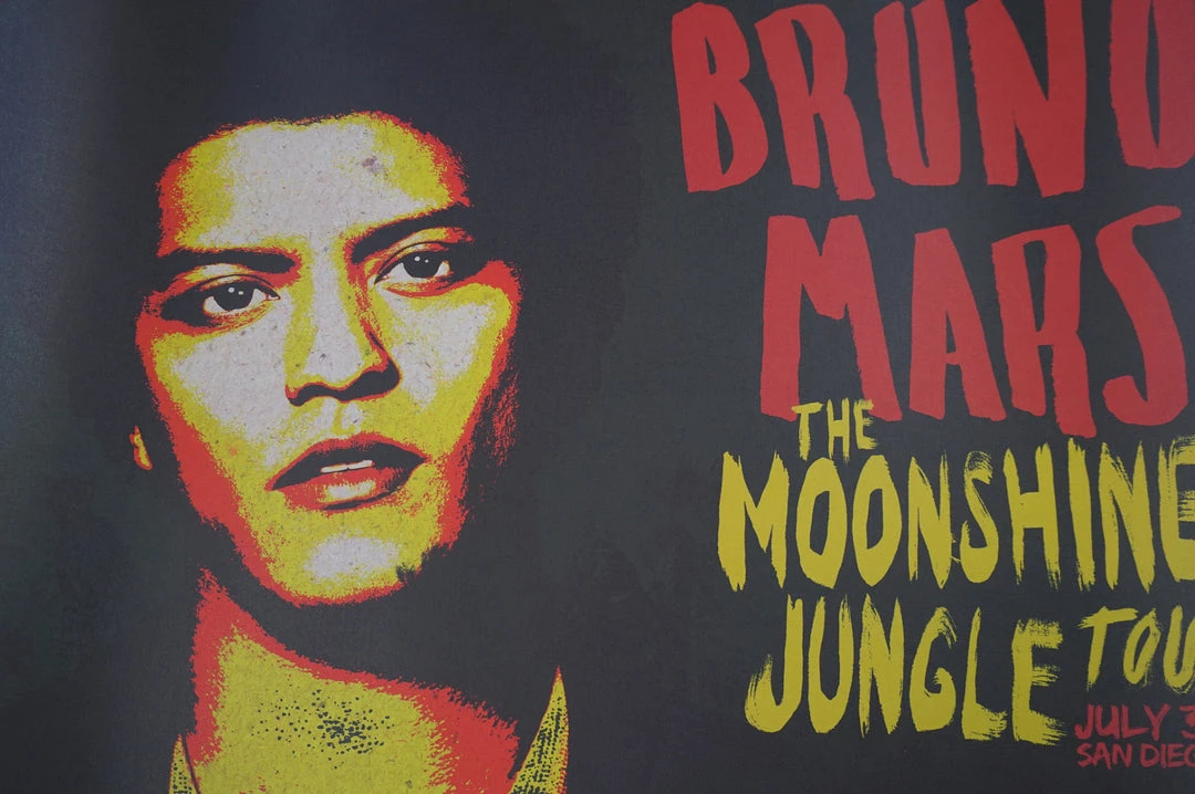 Sold Out Posters Bruno Mars - 2013 Moonshine Jungle Tour Poster Print San Deigo CA Gig Posters 3 Sold Out Posters Bruno Mars - 2013 Moonshine Jungle Tour Poster Print San Deigo CA Gig Posters