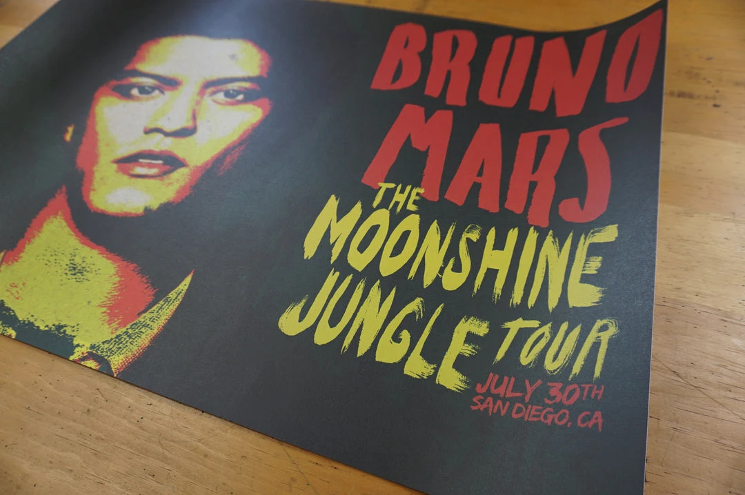 Sold Out Posters Bruno Mars - 2013 Moonshine Jungle Tour Poster Print San Deigo CA Gig Posters 11 Sold Out Posters Bruno Mars - 2013 Moonshine Jungle Tour Poster Print San Deigo CA Gig Posters