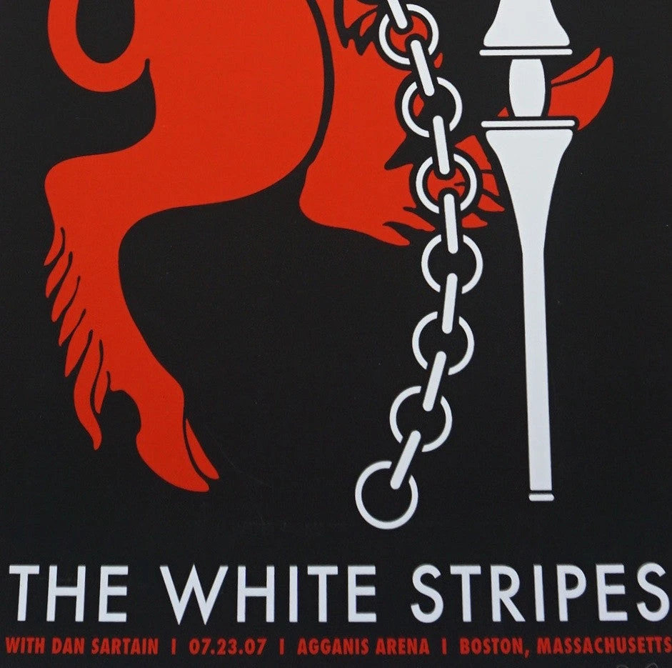 Jack White The White Stripes - 2007 Rob Jones Poster Boston Mass Agganis 3 Jack White The White Stripes - 2007 Rob Jones Poster Boston Mass Agganis