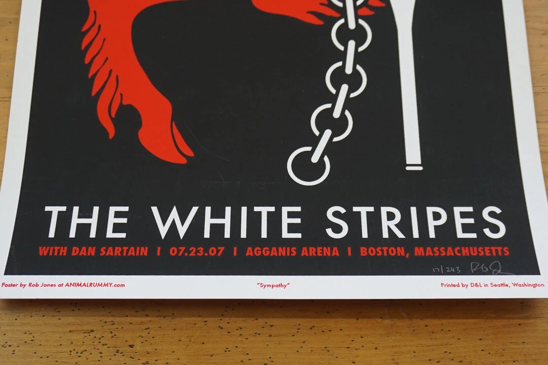 Jack White The White Stripes - 2007 Rob Jones Poster Boston Mass Agganis 8 Jack White The White Stripes - 2007 Rob Jones Poster Boston Mass Agganis