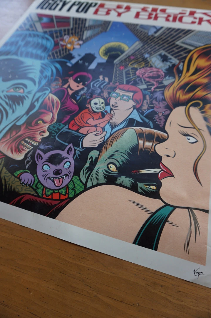 Sold Out Posters Iggy Pop - 1990 Virgin Records Promotional Two Sided Poster Gig Posters 9 Sold Out Posters Iggy Pop - 1990 Virgin Records Promotional Two Sided Poster Gig Posters