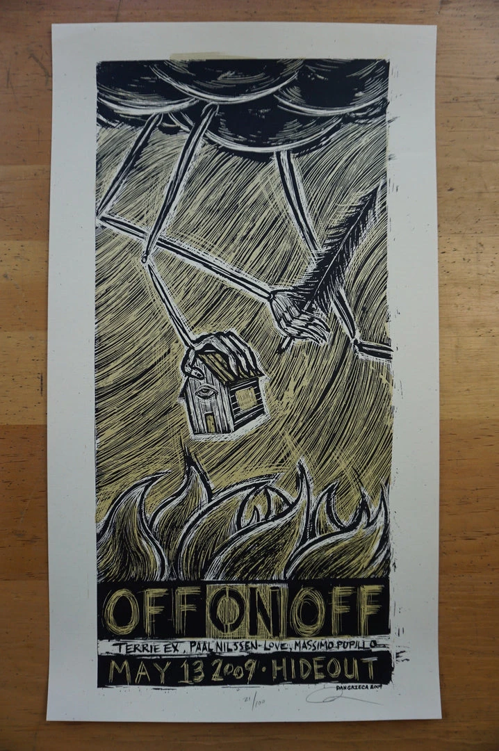 Off On Off - 2009 Dan Grzeca Poster Chicago, IL Hideout 4 Off On Off - 2009 Dan Grzeca Poster Chicago, IL Hideout