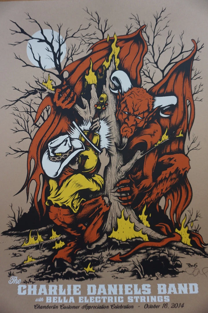 Charlie Daniels Band - 2014 Billy Perkins Poster Chamberlin 3 Charlie Daniels Band - 2014 Billy Perkins Poster Chamberlin