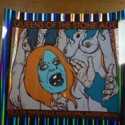 Queens Of The Stone Age - 2013 Jermaine Rogers Poster S/N Nashville FOIL