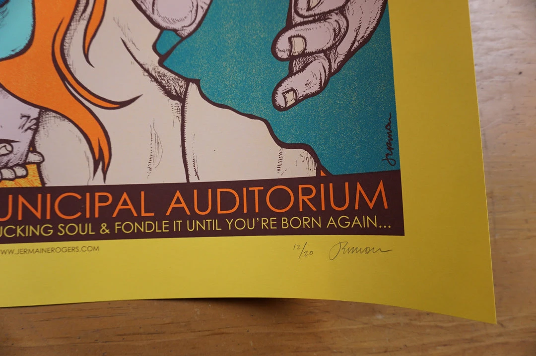 Queens Of The Stone Age - 2013 Jermaine Rogers Poster S/N Nashville YELLOW 7 Queens Of The Stone Age - 2013 Jermaine Rogers Poster S/N Nashville YELLOW