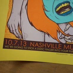 Queens Of The Stone Age - 2013 Jermaine Rogers Poster S/N Nashville YELLOW 14 Queens Of The Stone Age - 2013 Jermaine Rogers Poster S/N Nashville YELLOW