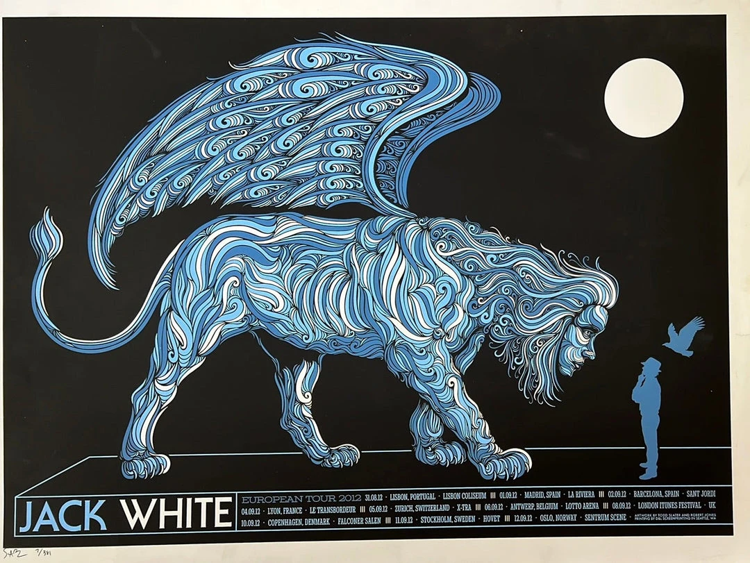 Jack White - 2012 Todd Slater Poster European Tour 3 Jack White - 2012 Todd Slater Poster European Tour