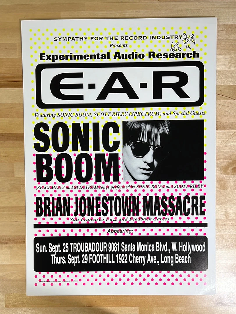 E.A.R. - 1996 Seaside Printing Poster Sonic Boom Hollywood, CA Gig Posters 4 E.A.R. - 1996 Seaside Printing Poster Sonic Boom Hollywood, CA Gig Posters