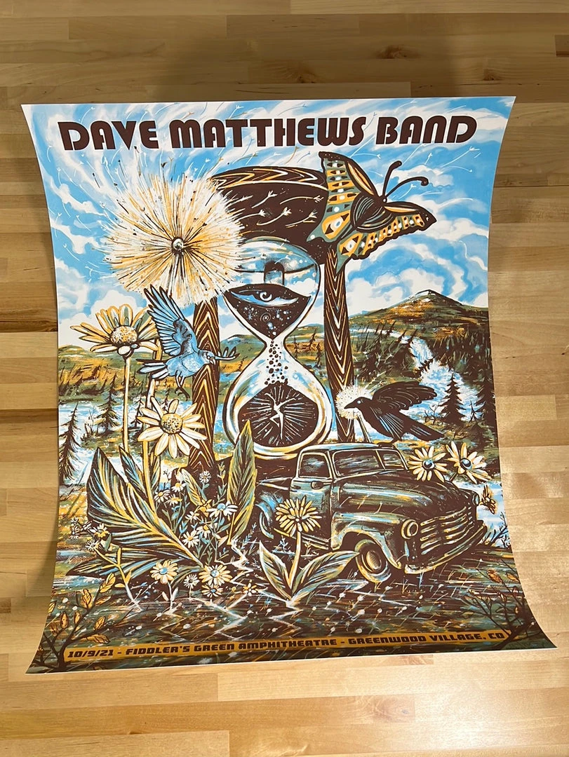 Dave Matthews Band - 2021 Zeb Love Poster Fiddler's Green, CO 10/9 4 Dave Matthews Band - 2021 Zeb Love Poster Fiddler's Green, CO 10/9
