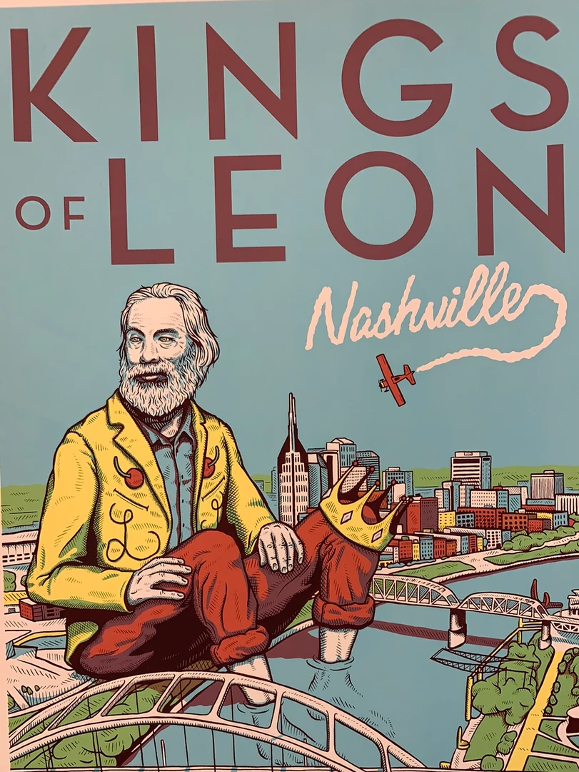 Kings Of Leon - 2017 Dan Grissom Poster Nashville, TN First Park 3 Kings Of Leon - 2017 Dan Grissom Poster Nashville, TN First Park