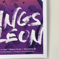 Kings Of Leon - 2017 Josh Budich Poster Vancouver, BC Rogers Arena