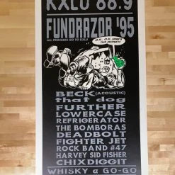 TAZ KXLU Fundraiser - 1995 T.A.Z. Poster Beck Los Angeles, CA 1st Ed Gig Posters