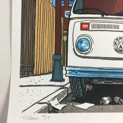 Art Prints Louis Gara Meets His End In A 1973 Volkswagen Bus - 2011 Tim Doyle Poster Art Pr