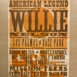 Willie Nelson - 2010 Hatch Show Print 2/27 Poster Mission, Texas