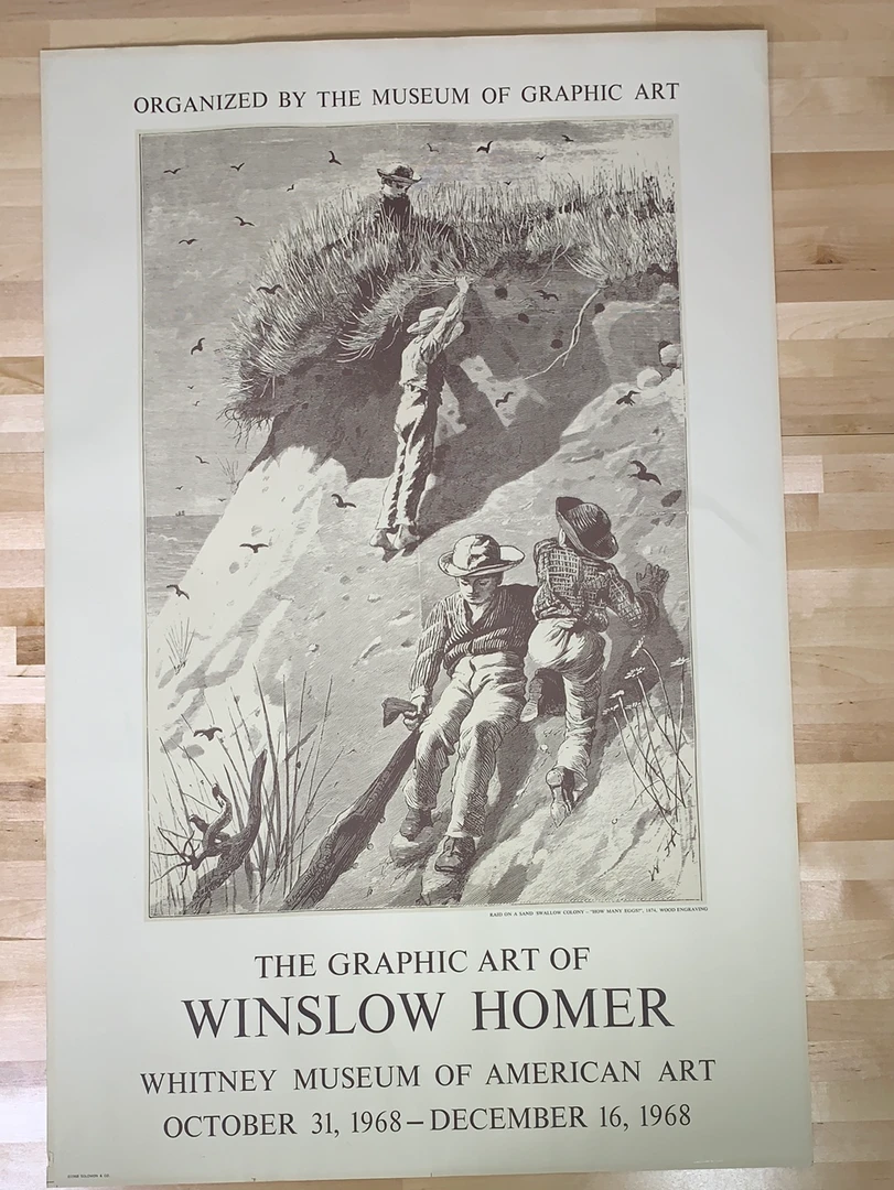Sold Out Posters Winslow Homer - 1968 Whitney Museum Art Print Poster Original Vintage Movie/TV Posters 4 Sold Out Posters Winslow Homer - 1968 Whitney Museum Art Print Poster Original Vintage Movie/TV Posters
