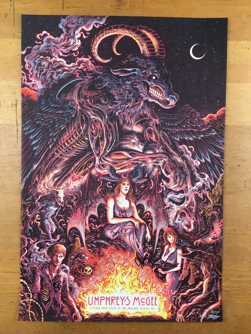 Umphrey's McGee - 2016 Miles Tsang Poster St Louis, MO The Pageant Band Autograp Gig Posters 6 Umphrey's McGee - 2016 Miles Tsang Poster St Louis, MO The Pageant Band Autograp Gig Posters