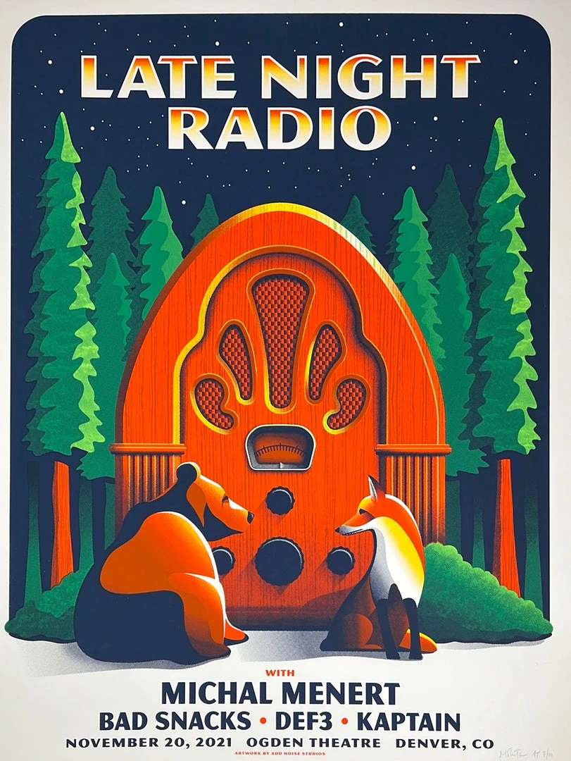 Colorado Late Night Radio - 2021 Mike Tallman Poster Denver, CO S/N 3 Colorado Late Night Radio - 2021 Mike Tallman Poster Denver, CO S/N