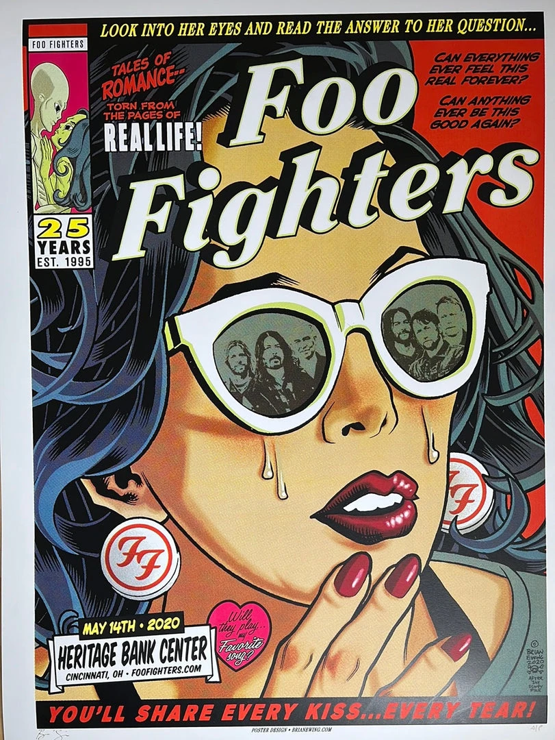 Foo Fighters - 2020 Brian Ewing Poster Cincinnati, OH AP 3 Foo Fighters - 2020 Brian Ewing Poster Cincinnati, OH AP