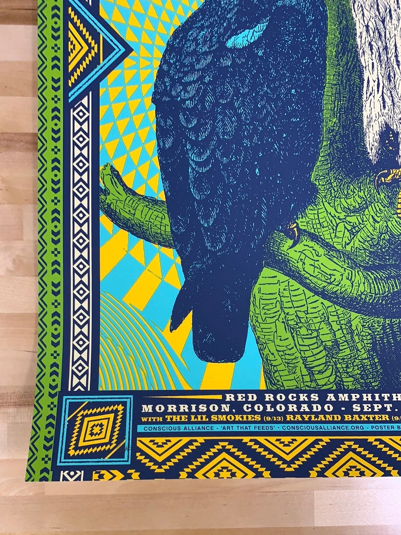 Colorado Greensky Bluegrass - 2019 Status Serigraph Poster Red Rocks, Morrison, CO AE 8 Colorado Greensky Bluegrass - 2019 Status Serigraph Poster Red Rocks, Morrison, CO AE