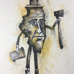 Land Of Lincoln - 2015 Dan Grzeca Poster Art Print Yellow