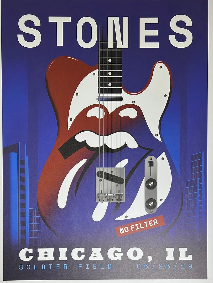 Sold Out Posters Rolling Stones - 2019 Poster Chicago, IL Soldier Field No Filter Tour 6/25 3 Sold Out Posters Rolling Stones - 2019 Poster Chicago, IL Soldier Field No Filter Tour 6/25