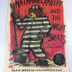 Nathaniel Rateliff And The Night Sweats - 2015 Dan Grzeca Poster Chicago, IL Par