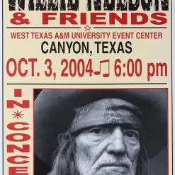 Willie Nelson - 2004 Franks Brothers 10/3 Poster Canyon, TX Gig Posters