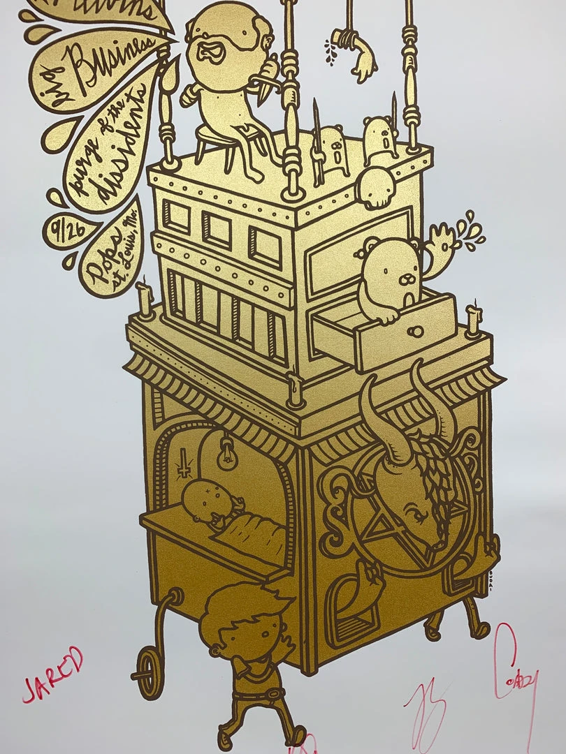 Melvins - 2007 Budai Poster St. Louis, MO Pop's Band Signed Gig Posters 3 Melvins - 2007 Budai Poster St. Louis, MO Pop's Band Signed Gig Posters