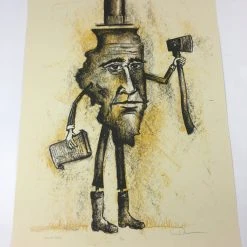 Land Of Lincoln - 2015 Dan Grzeca Poster Art Print Yellow