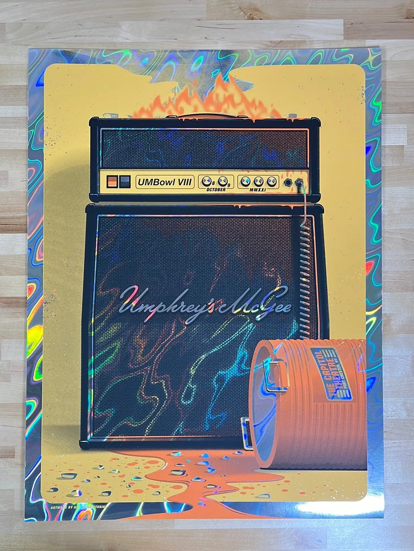 Foil Posters Umphrey's McGee - 2021 Mike Tallman Poster Port Chester, NY FOIL 4 Foil Posters Umphrey's McGee - 2021 Mike Tallman Poster Port Chester, NY FOIL