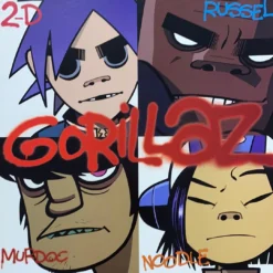 Sold Out Posters Gig Posters Gorillaz - 2001 Original Vinyl Poster Insert 12x12 Record Art
