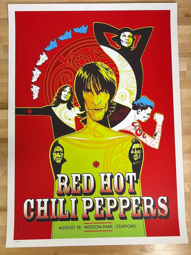Red Hot Chili Peppers - 2001 Craig Phillips Poster Stafford, UK Weston Park 4 Red Hot Chili Peppers - 2001 Craig Phillips Poster Stafford, UK Weston Park