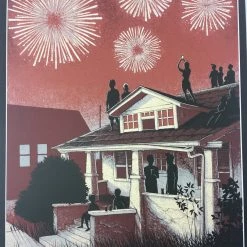 Amos Lee & David Gray - 2015 Justin Santora Poster New Braunfels, TX Whitewater Gig Posters