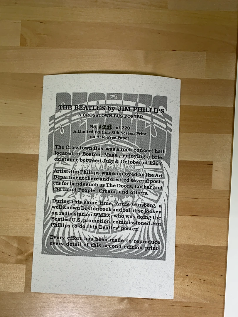 Gig Posters The Beatles - 1967 Jim Phillips Poster 2nd Edition/220 S/N With COA 9 Gig Posters The Beatles - 1967 Jim Phillips Poster 2nd Edition/220 S/N With COA