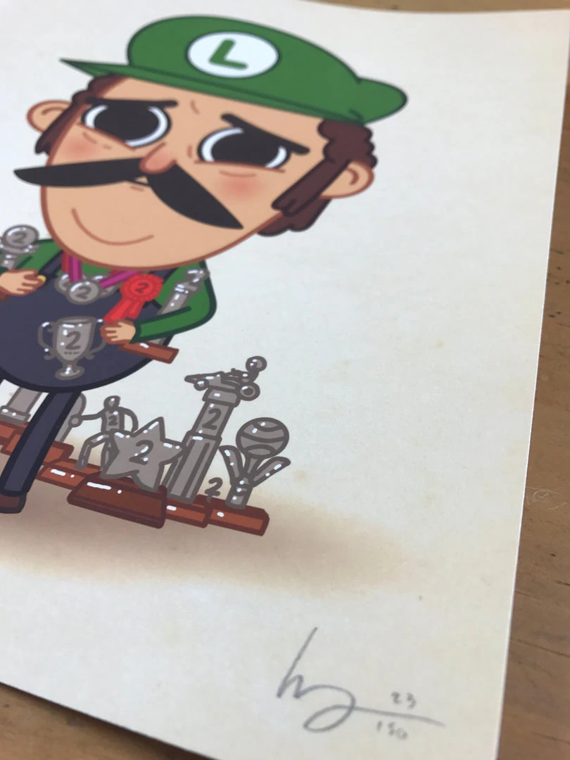 First Loser - 2016 Mike Mitchell Poster Luigi, Mario Brothers Art Prints 4 First Loser - 2016 Mike Mitchell Poster Luigi, Mario Brothers Art Prints