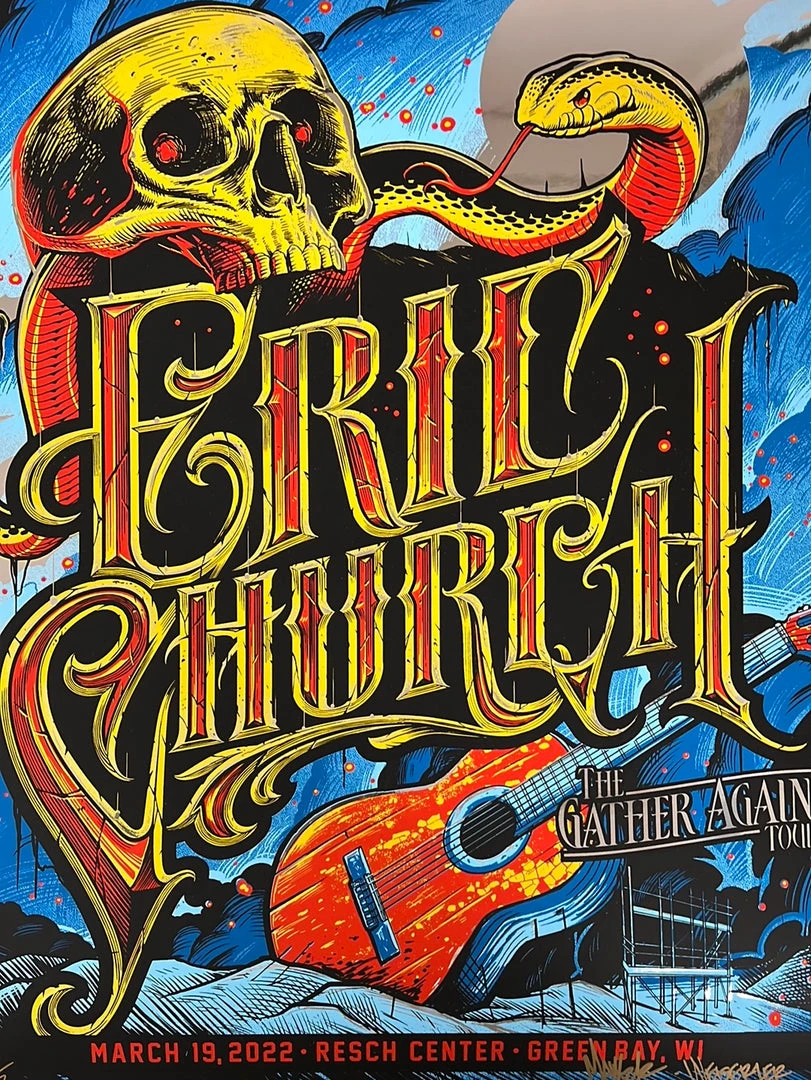 Eric Church - 2022 Maxx242 Poster Green Bay, WI Mirror FOIL 3/19 Foil Posters 3 Eric Church - 2022 Maxx242 Poster Green Bay, WI Mirror FOIL 3/19 Foil Posters