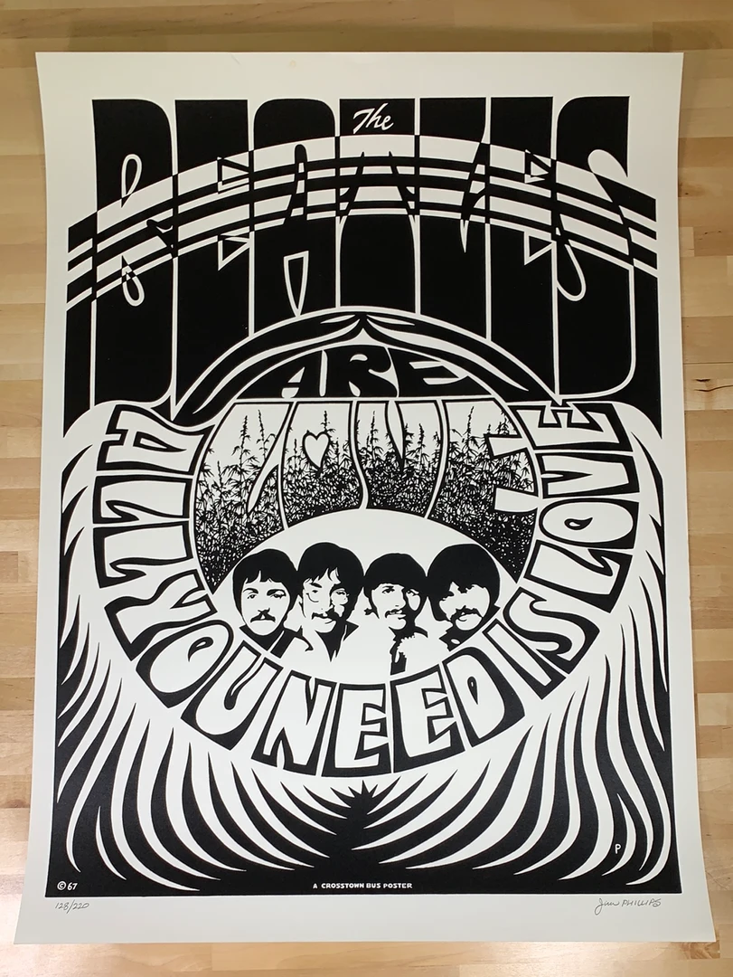 Gig Posters The Beatles - 1967 Jim Phillips Poster 2nd Edition/220 S/N With COA 4 Gig Posters The Beatles - 1967 Jim Phillips Poster 2nd Edition/220 S/N With COA