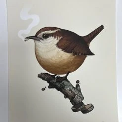 Fat Bird - 2019 Mike Mitchell Poster Carolina Wren Variant