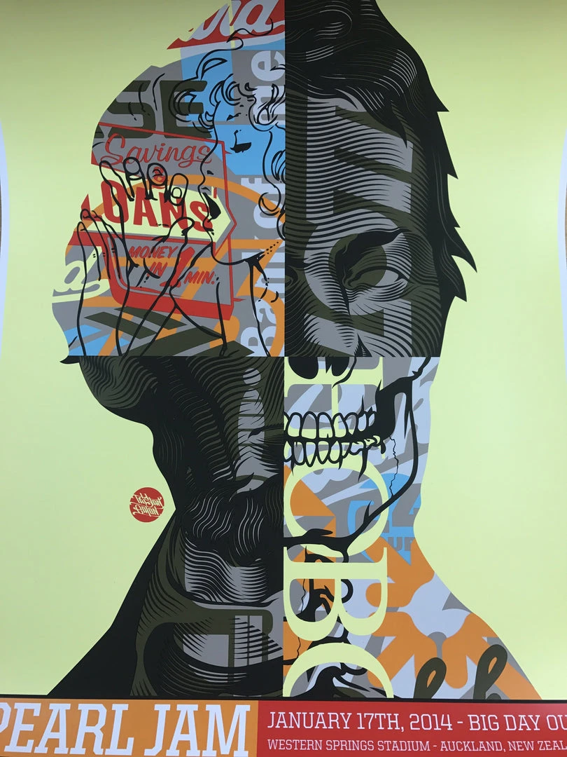 Pearl Jam - 2014 Tristan Eaton Poster Auckland, NZ Big Day Out Gig Posters 3 Pearl Jam - 2014 Tristan Eaton Poster Auckland, NZ Big Day Out Gig Posters