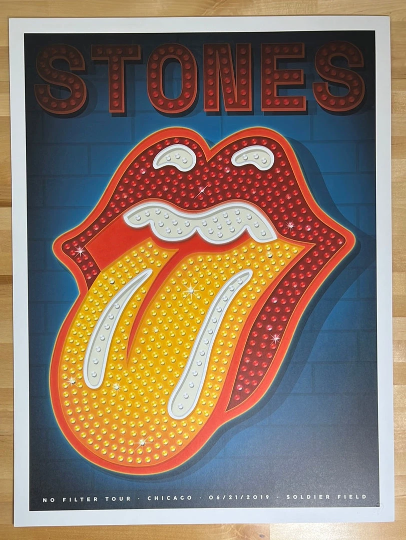 Sold Out Posters Rolling Stones - 2019 Poster Chicago, IL No Filter Tour Soldier Field 6/21 4 Sold Out Posters Rolling Stones - 2019 Poster Chicago, IL No Filter Tour Soldier Field 6/21