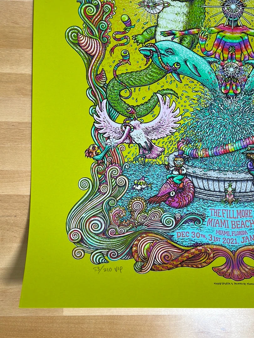 Umphrey's McGee - 2020/2021 Marq Spusta Poster Miami, FL 1st Green 8 Umphrey's McGee - 2020/2021 Marq Spusta Poster Miami, FL 1st Green