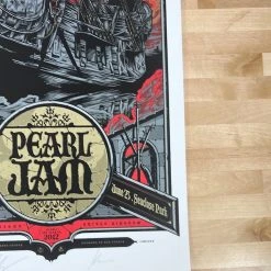 Pearl Jam - 2012 Rhys Cooper Poster Isle Of Wright Festival, GBR S/N Gig Posters