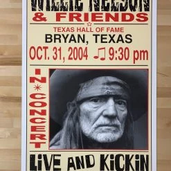 Willie Nelson - 2004 Franks Brothers 10/31 Poster Bryan, TX