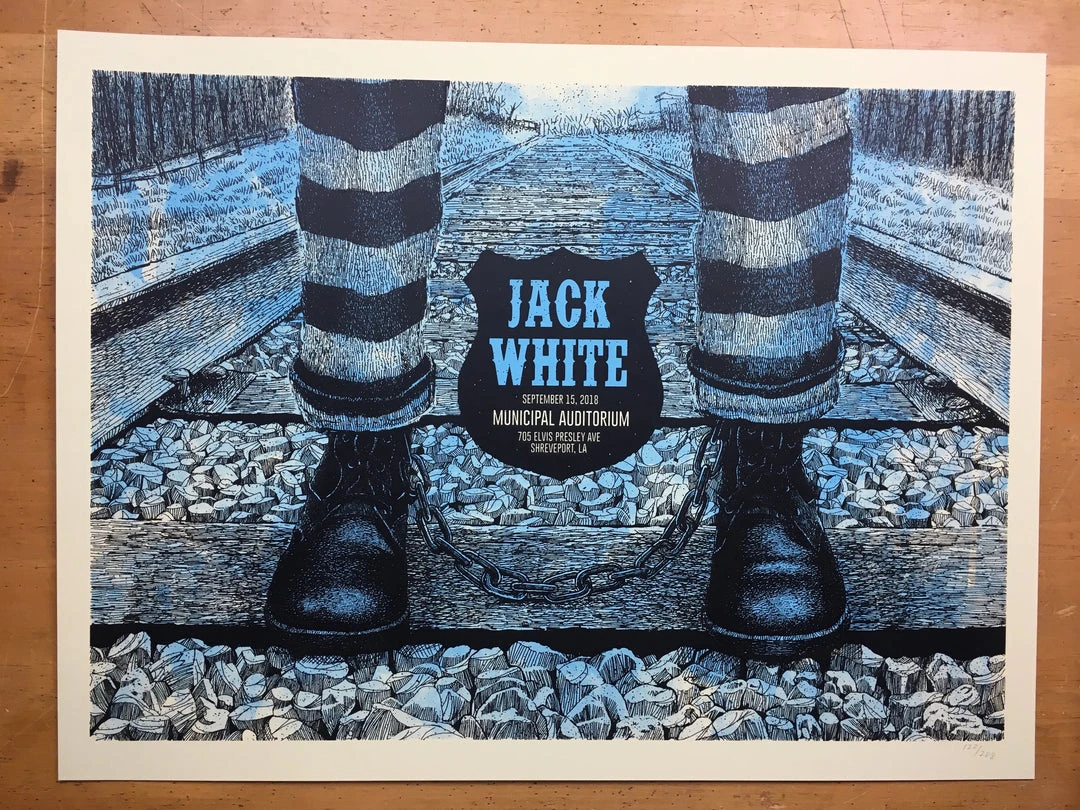 Jack White - 2018 Methane Studios Poster Shreveport, LA Municipal Auditorium Gig Posters 5 Jack White - 2018 Methane Studios Poster Shreveport, LA Municipal Auditorium Gig Posters