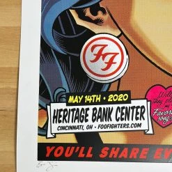 Foo Fighters - 2020 Brian Ewing Poster Cincinnati, OH AP 14 Foo Fighters - 2020 Brian Ewing Poster Cincinnati, OH AP
