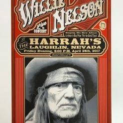 Gig Posters Willie Nelson - 2017 Mattole River Studios Poster Laughlin, NV