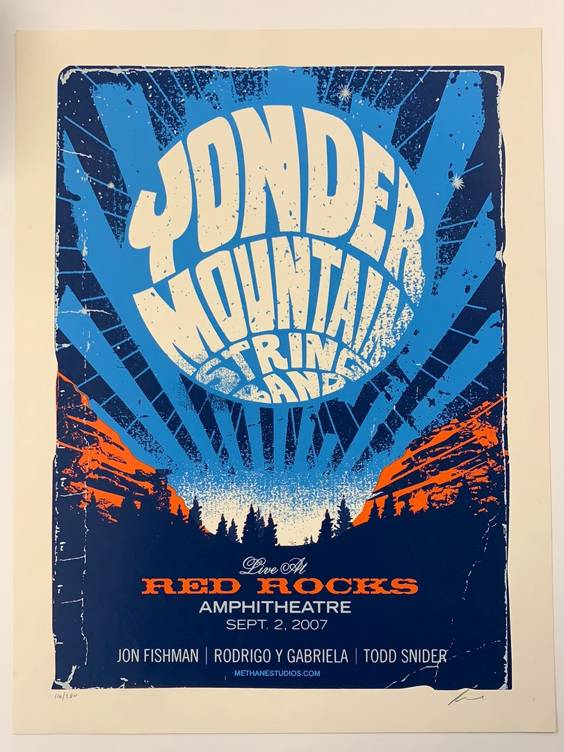 Methane Studios Yonder Mountain String Band - 2007 Methane Poster Red Rocks Morrison, CO Colorado 4 Methane Studios Yonder Mountain String Band - 2007 Methane Poster Red Rocks Morrison, CO Colorado
