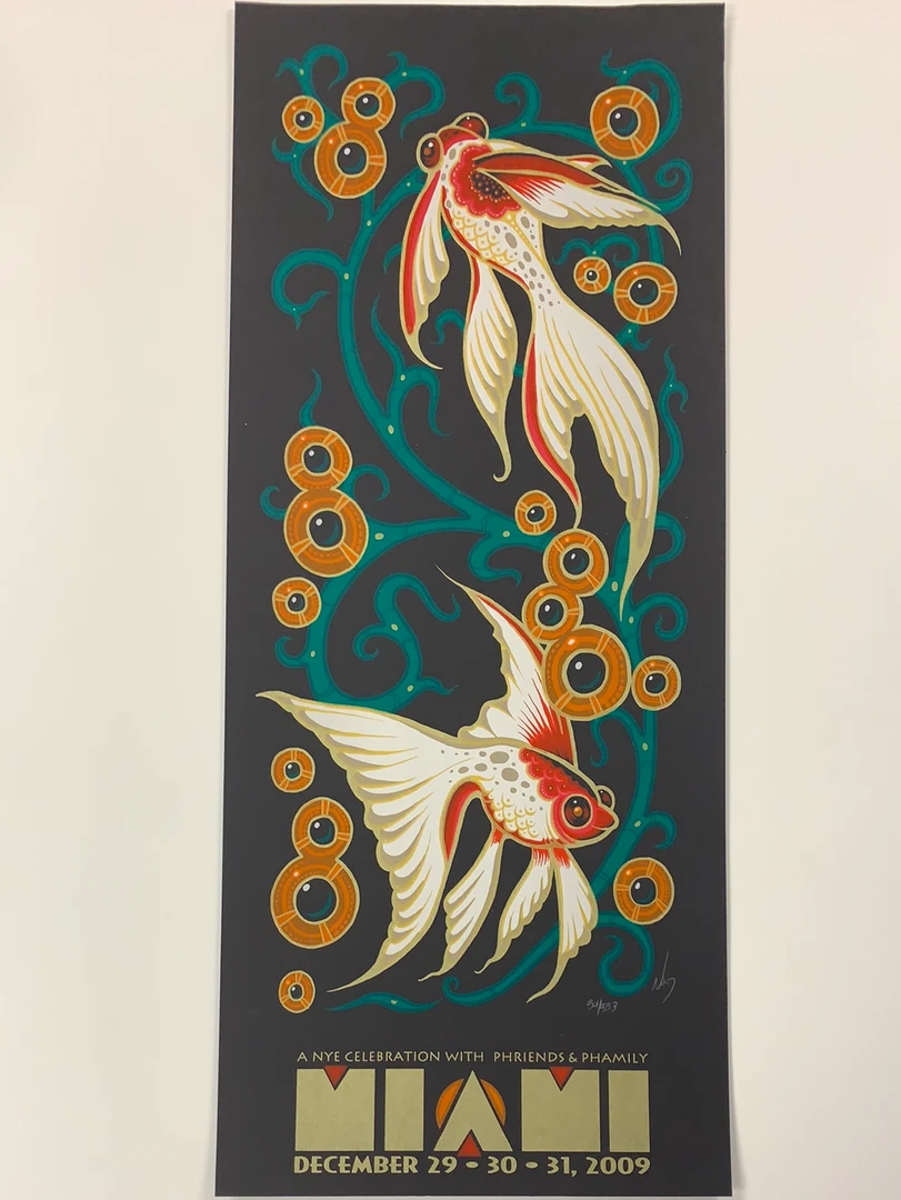 Gig Posters Phish - 2009 Jeff Wood Poster Miami, FL NYE 4 Gig Posters Phish - 2009 Jeff Wood Poster Miami, FL NYE